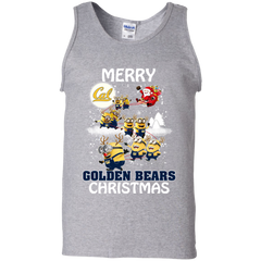 California Golden Bears Ugly Christmas Sweaters Minions Santa Claus Merry Christmas Tank Top - The White Eagles