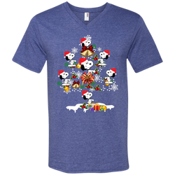 Christmas Is Coming Snoopy The Peanuts Movies Santa Claus Ugly Christmas Sweater Men's V-Neck T-Shirt - The White Eagles
