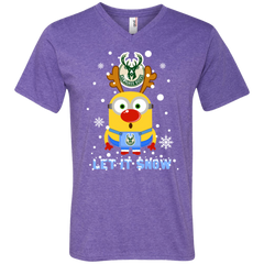 Minion Milwaukee Bucks Ugly Christmas Sweaters Let It Snow Men's V-Neck T-Shirt - The White Eagles