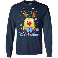 Minion Coastal Carolina Chanticleers Ugly Christmas Sweaters Let It Snow LS Cotton T-Shirt - The White Eagles