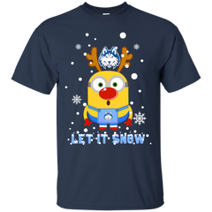 Minion Houston Baptist Huskies Ugly Christmas Sweaters Let It Snow Cotton T-Shirt - The White Eagles