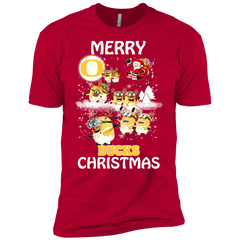 Oregon Ducks Ugly Christmas Sweaters Minions Santa Claus Merry Christmas Men's Sleeve Shirt - The White Eagles