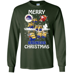 Boise State Broncos T Shirts Minions Santa Claus Merry Christmas LS Cotton T-Shirt - The White Eagles