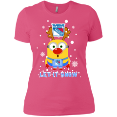 Minion New York Rangers Ugly Christmas Sweaters Let It Snow Ladies' Shirt - The White Eagles