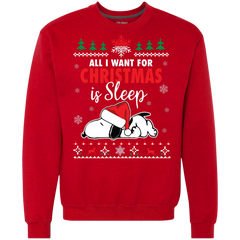 All I Want For Christmas Is Sleep Snoopy The Peanuts Movie Sweatshirt - The White Eagles