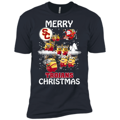 Usc Trojans Ugly Christmas Sweaters Minions Santa Claus Merry Christmas Men's Sleeve Shirt - The White Eagles