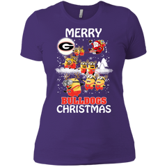Georgia Bulldogs Ugly Christmas Sweaters Minions Santa Claus Merry Christmas Ladies' Shirt - The White Eagles