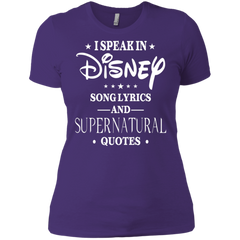 I Speak In Disney Song Lyrics And Supernatural Quotes Shirt Ladies' Shirt - The White Eagles