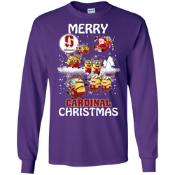 Stanford Cardinal Ugly Christmas Sweaters Minions Santa Claus Merry Christmas LS Cotton T-Shirt - The White Eagles