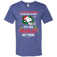I Want For Christmas Is Staying In Bed Snoopy The Peanuts Movie Men's V-Neck T-Shirt - The White Eagles