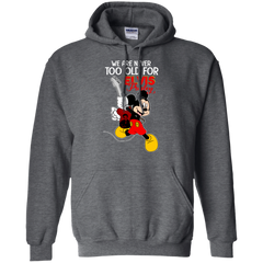 We Are Never Too Old For Elvis Presley Mickey Hoodie - The White Eagles