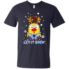 Minion Brown Bears Ugly Christmas Sweaters Let It Snow Men's V-Neck T-Shirt - The White Eagles