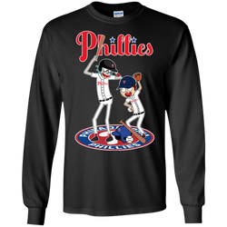 Philadelphia Phillies Baseball Rick And Morty LS Cotton T-Shirt - The White Eagles