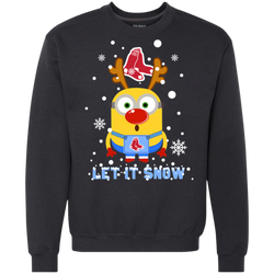 Minion Boston Red Sox  Ugly Christmas Sweaters Let It Snow Sweatshirt - The White Eagles