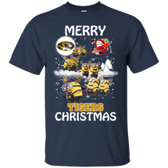 Missouri Tigers Ugly Christmas Sweaters Minions Santa Claus Merry Christmas Cotton T-Shirt - The White Eagles