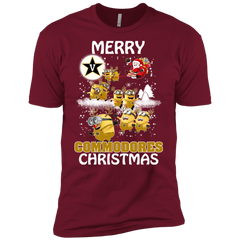 Vanderbilt Commodores Ugly Christmas Sweaters Minions Santa Claus Merry Christmas Men's Sleeve Shirt - The White Eagles