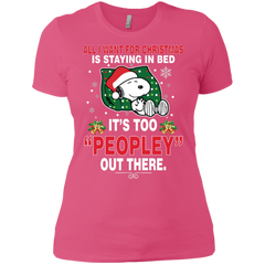 I Want For Christmas Is Staying In Bed Snoopy The Peanuts Movie Ladies' Shirt - The White Eagles