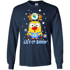 Minion Norfolk State Spartans Ugly Christmas Sweaters Let It Snow LS Cotton T-Shirt - The White Eagles
