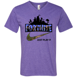 Fortnite Just Play It Nike Logo Men's V-Neck T-Shirt - The White Eagles