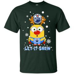 Minion Edmonton Oilers Ugly Christmas Sweaters Let It Snow Cotton T-Shirt - The White Eagles