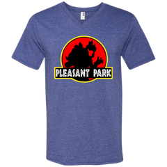 Fortnite Battle Royale Pleasant Park Jurassic Park Men's V-Neck T-Shirt - The White Eagles