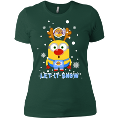 Minion Los Angeles Lakers Ugly Christmas Sweaters Let It Snow Ladies' Shirt - The White Eagles