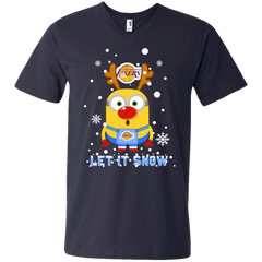 Minion Los Angeles Lakers Ugly Christmas Sweaters Let It Snow Men's V-Neck T-Shirt - The White Eagles