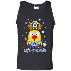 Minion Oakland Athl  Ugly Christmas Sweaters Let It Snow Tank Top - The White Eagles