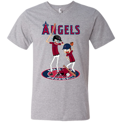 Los Angeles Angels Baseball Rick And Morty Men's V-Neck T-Shirt - The White Eagles