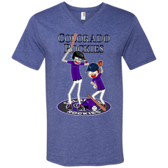 Colorado Rockies Baseball Rick And Morty Men's V-Neck T-Shirt - The White Eagles
