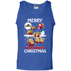 Louisiana Monroe Warhalks Ugly Christmas Sweaters Minions Santa Claus Tank Top - The White Eagles