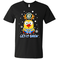 Minion Oakland Athl  Ugly Christmas Sweaters Let It Snow Men's V-Neck T-Shirt - The White Eagles