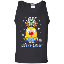 Minion Milwaukee Bucks Ugly Christmas Sweaters Let It Snow Tank Top - The White Eagles