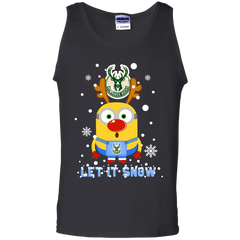 Minion Milwaukee Bucks Ugly Christmas Sweaters Let It Snow Tank Top - The White Eagles