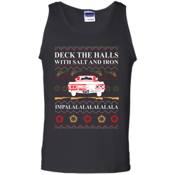 Deck The Halls With Salt And Iron Ugly Christmas Sweater Tank Top - The White Eagles