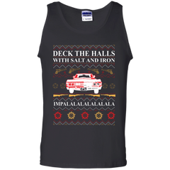 Deck The Halls With Salt And Iron Ugly Christmas Sweater Tank Top - The White Eagles