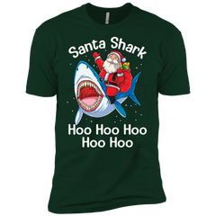 Santa Shark Hoo Hoo Hoo Hoo Hoo Christmas Ugly Christmas Sweater Men's Sleeve Shirt - The White Eagles