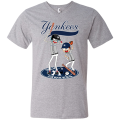 New York Yankees Baseball Rick And Morty Men's V-Neck T-Shirt - The White Eagles