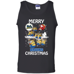 Ucla Bruins Ugly Christmas Sweaters Minions Santa Claus Merry Christmas Tank Top - The White Eagles