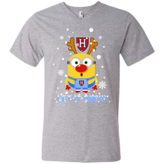 Minion Harvard Crimson Ugly Christmas Sweaters Let It Snow Men's V-Neck T-Shirt - The White Eagles