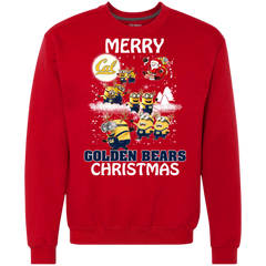 California Golden Bears Ugly Christmas Sweaters Minions Santa Claus Merry Christmas Sweatshirt - The White Eagles