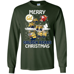 California Golden Bears T Shirts Minions Santa Claus Merry Christmas LS Cotton T-Shirt - The White Eagles