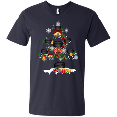 Christmas Is Coming Hockey Santa Claus Ugly Christmas Sweater Men's V-Neck T-Shirt - The White Eagles