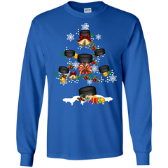 Christmas Is Coming Hockey Santa Claus Ugly Christmas Sweater LS Cotton T-Shirt - The White Eagles