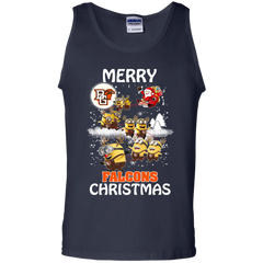 Bowling Green Falcons Ugly Christmas Sweaters Minions Santa Claus Merry Christmas Tank Top - The White Eagles