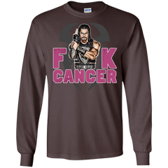 Roman Reigns Fuck Cancer Breast Cancer Awareness LS Cotton T-Shirt - The White Eagles