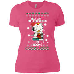 All I Want For Christmas Is Books Snoopy The Peanuts Movie Ladies' Shirt - The White Eagles