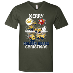 California Golden Bears T Shirts Minions Santa Claus Merry Christmas Men's V-Neck T-Shirt - The White Eagles