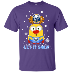 Minion Buffalo Sabres  Ugly Christmas Sweaters Let It Snow Cotton T-Shirt - The White Eagles