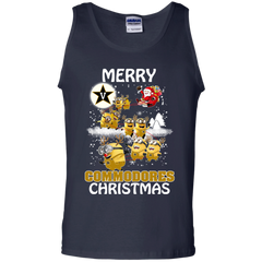 Vanderbilt Commodores Ugly Christmas Sweaters Minions Santa Claus Merry Christmas Tank Top - The White Eagles